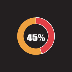 circle percentage diagram showing percentage progress ready-to-use for web design, user interface (UI) or info graphic - indicator