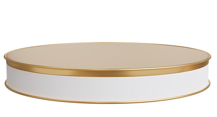 golden with white podium presentration,3d rendering