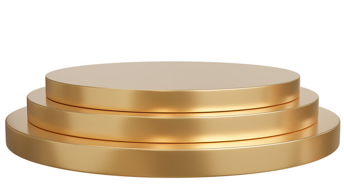 golden podium presentration,3d rendering