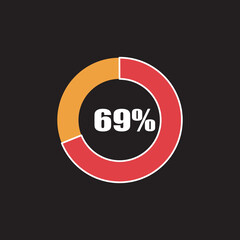 circle percentage diagram showing percentage progress ready-to-use for web design, user interface (UI) or info graphic - indicator