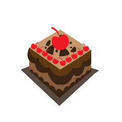 birthday cake slice icon color design illustration