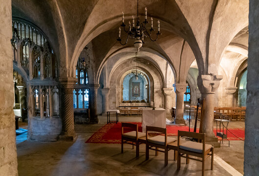 view of the crypt chapel inside the Canterbury Cathedral