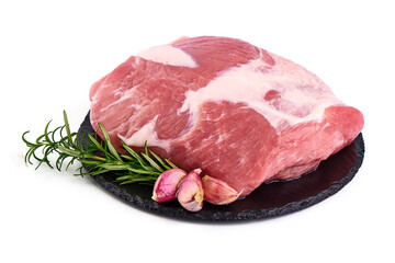 Fresh pork meat, isolated on white background. High resolution image.