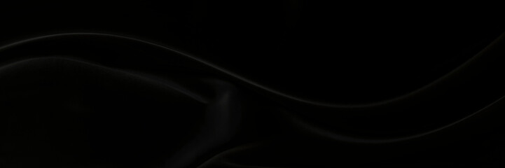 Black gray satin dark fabric texture luxurious shiny that is abstract silk cloth background with patterns soft waves blur beautiful.