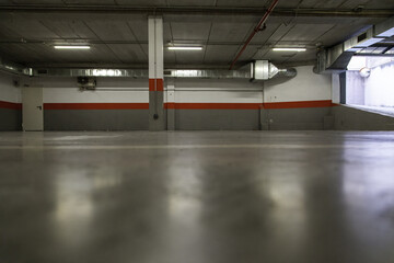 Interior of an underground car park