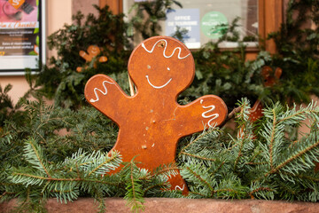 Varies of Christmas ornaments on the wall