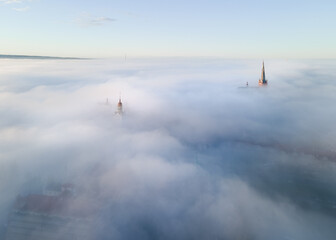 Szczecin, 22/09/2022 a misty morning over the city