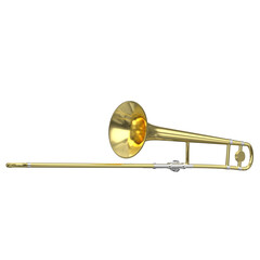 3d rendering illustration of a trombone