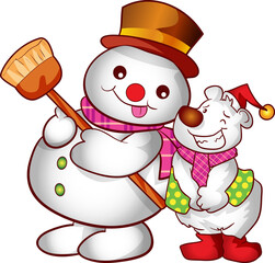 santa merry christmas cartoon character and element