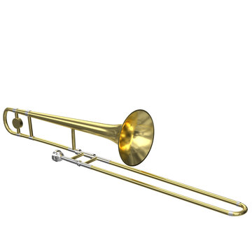 3d rendering illustration of a trombone
