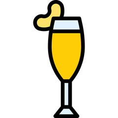 Bellini Cocktail icon, Alcoholic mixed drink vector