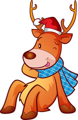 santa merry christmas cartoon character and element