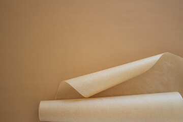 brown baking paper on a brown background