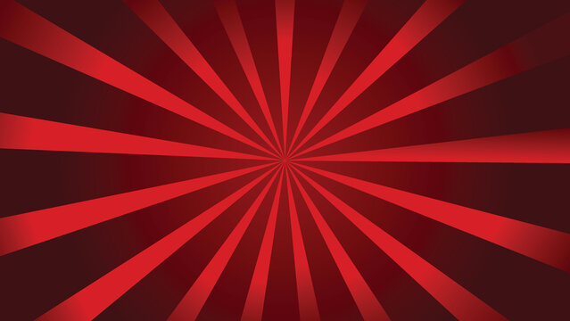 Rays on red background animation. Sunburst, radial, sun light, circus, stripe background rotation. Cartoon sunburst pattern Blue, Stripes sunburst rotating motion.