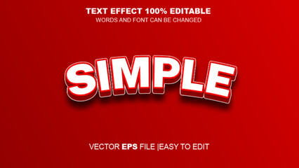 Simple 3D text effect editable template