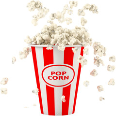Falling popcorn in box - obrazy, fototapety, plakaty