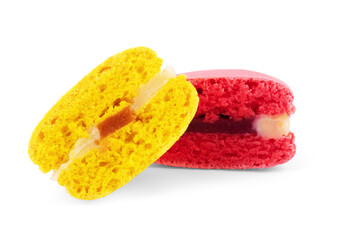 Colorful French Macaroons Collection isolated on white