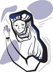 drawn graphically mysterious girl