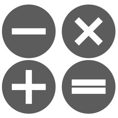 Obraz premium Basic mathematical calculation symbols with white background