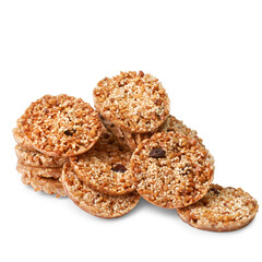 Food concept. stack of cookies with sesame seeds isolated on a white background