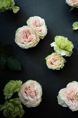 Pink and Green Roses and Carnations