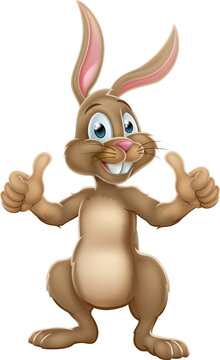 Easter Bunny Rabbit Character Giving Thumbs Up