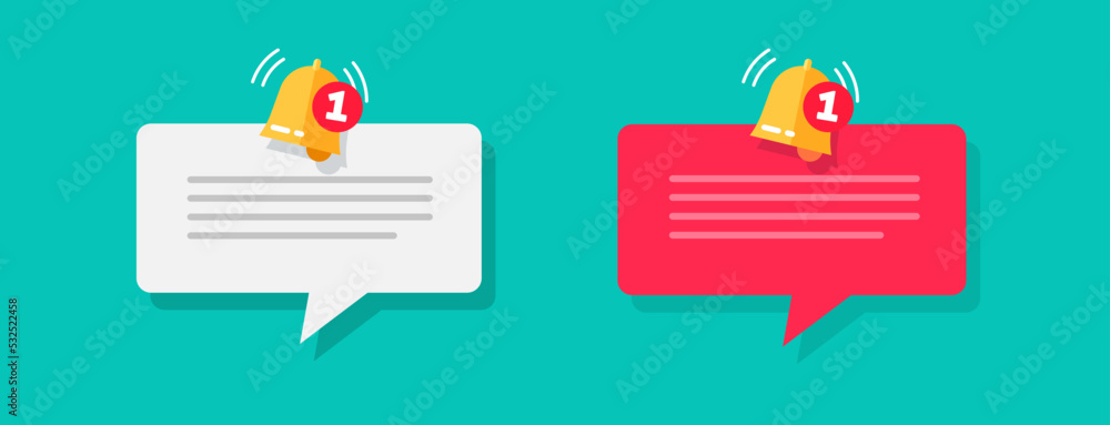 Poster reminder icon notification red white color set with bell alert label vector or important event notic
