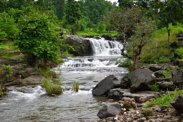 waterfall in the mountains