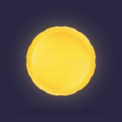 3D gold coin on dark background. 3d render illustration