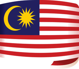Malaysia flag icon cartoon vector. Country day. Travel art