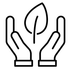 Leaf and hands Eco Leaf Icon