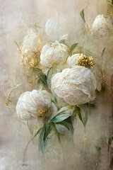 Obraz na płótnie Canvas White flower background with roses