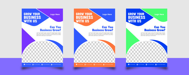 Flyer template layout design. Orange Corporate business flyer . Creative modern vector flier concept