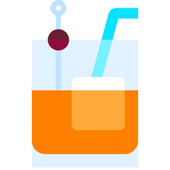 Vieux Carre Cocktail icon, Alcoholic mixed drink vector