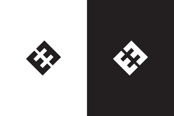 Negative Space Letter EH or HE Logov