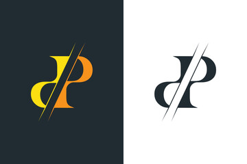 Unique Letter DP or PD Logo