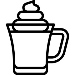 Bombardino Cocktail icon, Alcoholic mixed drink vector