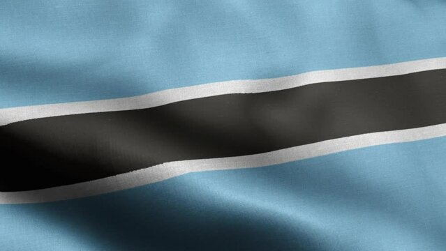 Flag Of Botswana - Botswana Flag High Detail - National flag Botswana wave Pattern loopable Elements - Fabric texture and endless loop - Highly Detailed Flag - The flag of fluttering in the wind