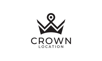 Naklejka na ściany i meble crown and location abstract Logo. simple creative icon design