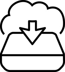 Isolated icon of a hard disk with upload and download from the cloud. Concept of cloud computing and computer storage