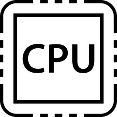 Isolated icon of a CPU logo. Concept of computing processing unit.