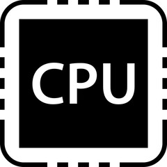 Isolated icon of a CPU logo. Concept of computing processing unit.