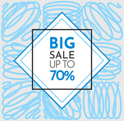 Discount tag with sale promotional emblem. Promotion banner layout, sale percent off final sale. Advertising logo for store. Attracting buyer and design element for advertisement, poster special offer