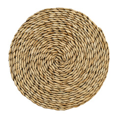 handmade round wicker mat isolated