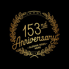 Fototapeta premium 153 years anniversary celebrations design template. 153rd logo. Vector and illustrations. 