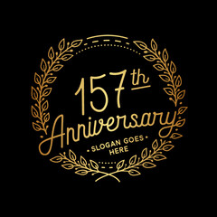 157 years anniversary celebrations design template. 157th logo. Vector and illustrations.
