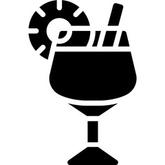 Chi Chi Cocktail icon, Alcoholic mixed drink vector