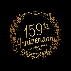159 years anniversary celebrations design template. 159th logo. Vector and illustrations.
