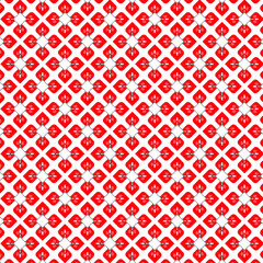 Red White Floral Texture Tiles Wallpaper Fashion Banner Fabric Backdrop Clothes Textile Background Vector Art Interior Graphic Design Print Wrapping Paper Plaid Vector Decor Elements Geometric Pattern