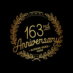 Fototapeta premium 163 years anniversary celebrations design template. 163rd logo. Vector and illustrations. 
